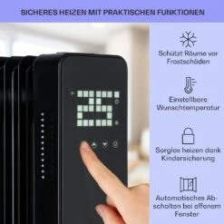 Sanford Smart Ölradiator 2500 W Leistung Wochentimer LED-Display Touch-Panel Klarstein-App -Haushaltsgerätegeschäft 10041358 de 0004 usp