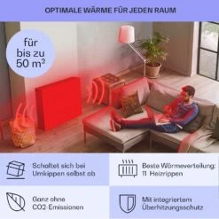 Sanford Smart Ölradiator 2500 W Leistung Wochentimer LED-Display Touch-Panel Klarstein-App -Haushaltsgerätegeschäft 10041358 de 0005 usp