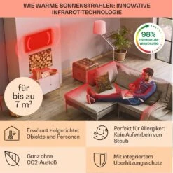 Wonderwall Santorini Smart Infrarot-Heizung 60x60cm 500W Timer IP24 -Haushaltsgerätegeschäft 10041818 de 0004 usp