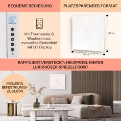 Wonderwall Santorini Smart Infrarot-Heizung 60x60cm 500W Timer IP24 -Haushaltsgerätegeschäft 10041818 de 0006 usp