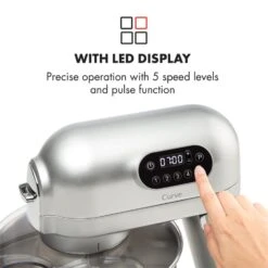 Curve Plus Küchenmaschinen-Set | 5l | 4-in-1 Fleischwolf | Silber 16 Curve Plus Küchenmaschinen-Set | 5l | 4-in-1 Fleischwolf | Silber -Haushaltsgerätegeschäft 60002330 yy 0005 logo Klarstein Curve Plus Kuechenmaschinen Set silber