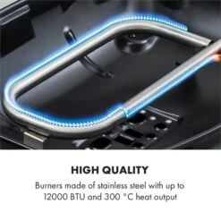 Parforce One 3,5kW 12000BTU 300°C SNJS Gasschlauch Schwarz 16 Parforce One 3,5kW 12000BTU 300°C SNJS Gasschlauch Schwarz -Haushaltsgerätegeschäft 60002427 yy 0005 logo Klarstein Parforce One Gasgrill 12000BTU schwarz