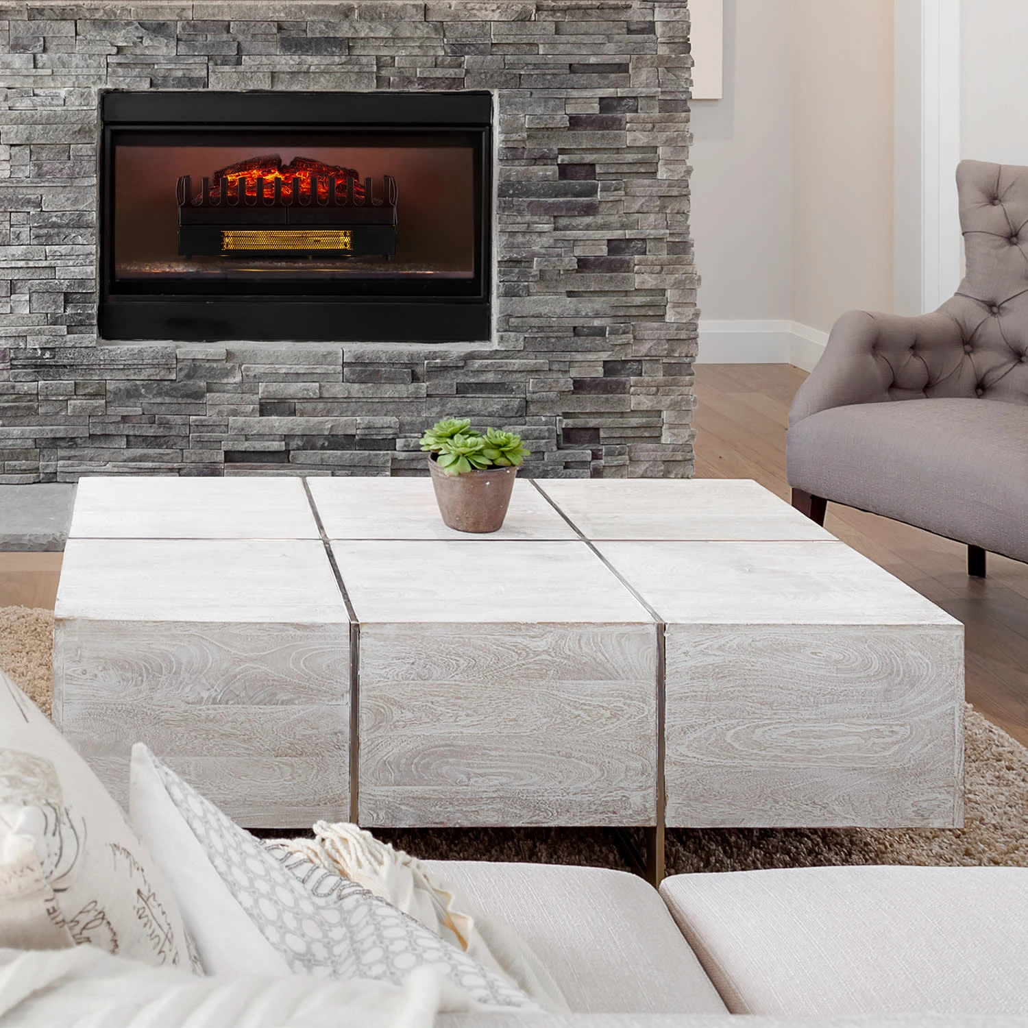 Studio Frame Kamingehäuse-Set Dekokamin + Kamini FX Kamineinsatz | Klassisches Design | MDF | Wandverschraubung | 100 X 88 X 30 Cm | Kamin-Einsatz: 1000/2000W | Täuschend Echte Feuerillusion Mit 2W LED 8 Studio Frame Kamingehäuse-Set Dekokamin + Kamini FX Kamineinsatz | Klassisches Design | MDF | Wandverschraubung | 100 X 88 X 30 Cm | Kamin-Einsatz: 1000/2000W | Täuschend Echte Feuerillusion Mit 2W LED – Bild 6